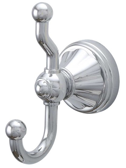 Hudson Double Bath Hook in Polished Chrome.